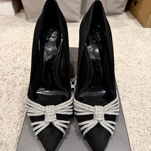 Vince Camuto Black Heels with Silver Accents